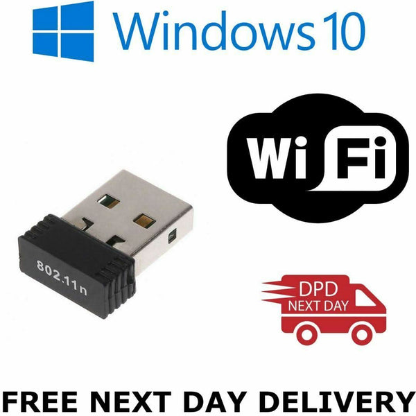 802.11n USB WiFi adapter compatible with Windows 10, free next day delivery icon shown