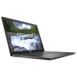Refurbished Dell laptop with open screen displaying waterfall, black keyboard, UK tech