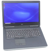 Refurbished Dell Precision laptop with large display and full keyboard on white background
