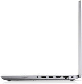 Slim silver laptop side view showing USB ports, HDMI, Ethernet, SD card slot on white background