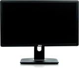 Refurbished Dell computer monitor with black screen and stand, front view