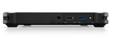 Close-up of laptop rear ports including HDMI, USB, and power input on a black device