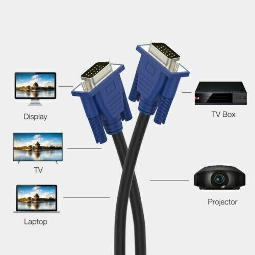 VGA / SVGA 15 Pin PC Computer Monitor LCD Extension Cable Male to Male