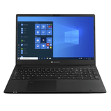 Dynabook Satellite Pro black laptop with Windows 10 open on screen, front view