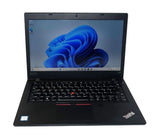 Refurbished Lenovo ThinkPad L460 laptop with Windows 11 screen, black keyboard