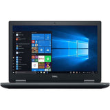 Dell laptop with Windows 10 screen, refurbished professional computer front view