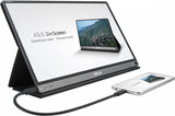 ASUS ZenScreen portable monitor connected to a smartphone via USB-C cable