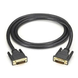 Black DVI to DVI cable with gold-plated connectors for computers and monitors