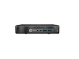 HP EliteDesk mini desktop computer front view with USB ports and power button