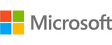 Microsoft logo with four colorful squares and grey Microsoft text, tech brand symbol