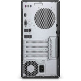 Rear view of a desktop PC tower showing USB ports, HDMI, Ethernet, expansion slots, and cooling fans