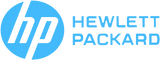 Blue Hewlett Packard HP logo, tech brand emblem on transparent background.