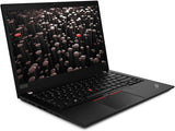 Lenovo ThinkPad P series laptop with black keyboard and abstract screen display