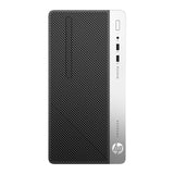 Front view of HP ProDesk desktop computer with USB ports and headphone jack