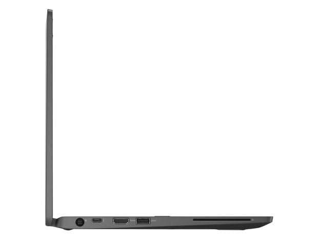 Slim laptop side view showing HDMI, USB, and charging ports on a white background