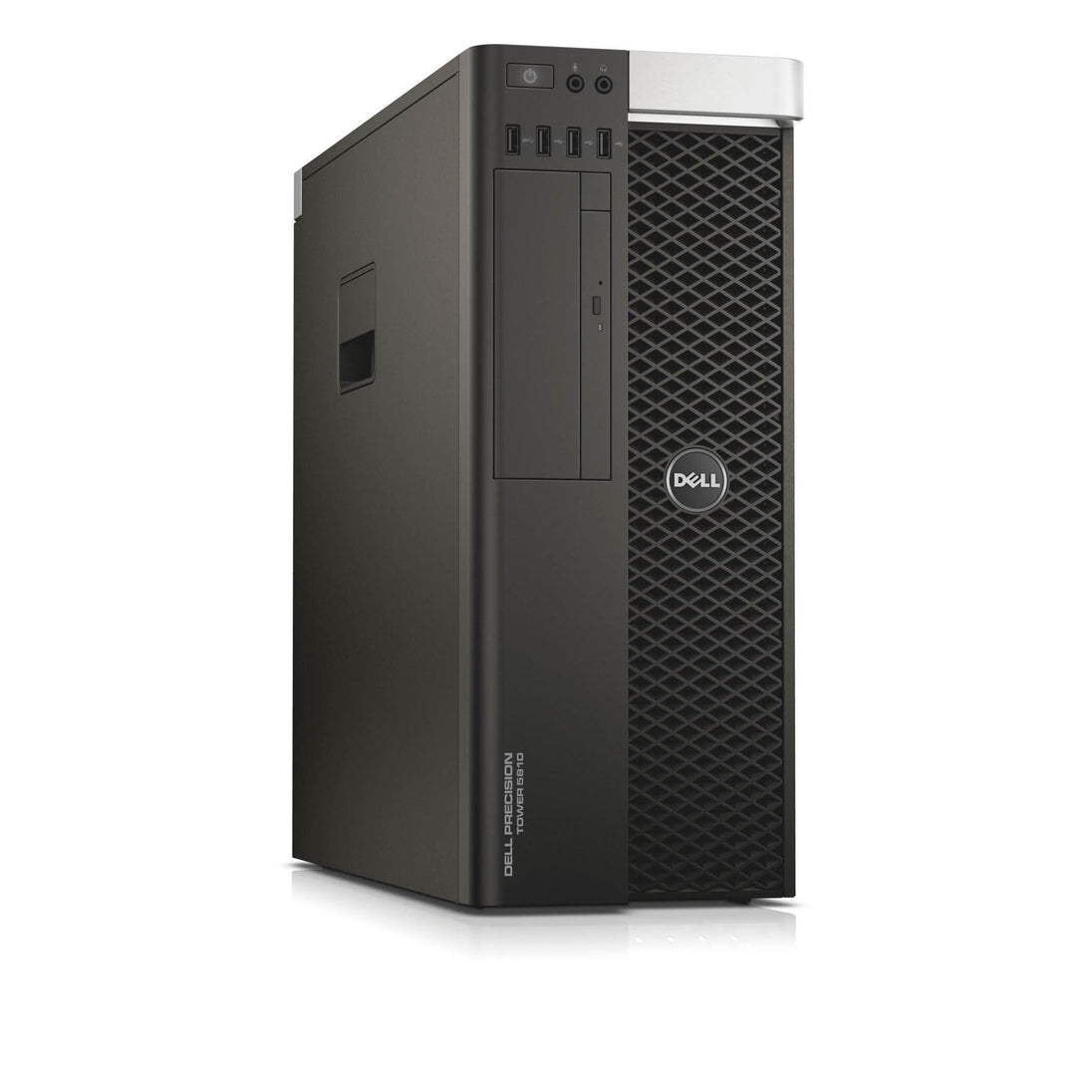 Dell Precision Tower desktop computer, black case, front USB ports, refurbished tech