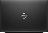 closed black Dell laptop with silver logo, viewed from the top, refurbished tech