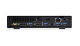 Rear view of computer docking station with USB, HDMI, and Ethernet ports