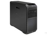 Black HP Z4 workstation desktop tower with front USB ports and ventilation panel