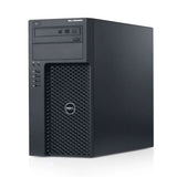 Dell Precision black desktop tower PC with front USB ports and ventilation grill