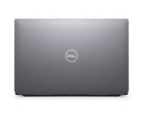 Silver Dell laptop closed, rear view, professional refurbished computer