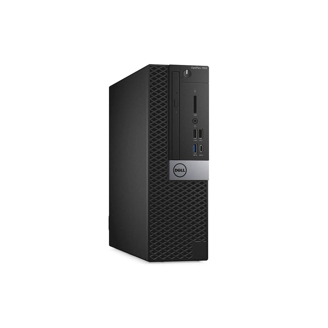 Dell OptiPlex 7050 small form factor refurbished desktop computer on white background