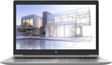 HP silver laptop displaying architectural 3D design, ideal for refurbished tech seekers
