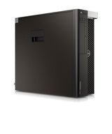 Refurbished Dell desktop workstation tower with black case, front USB ports, and DVD drive