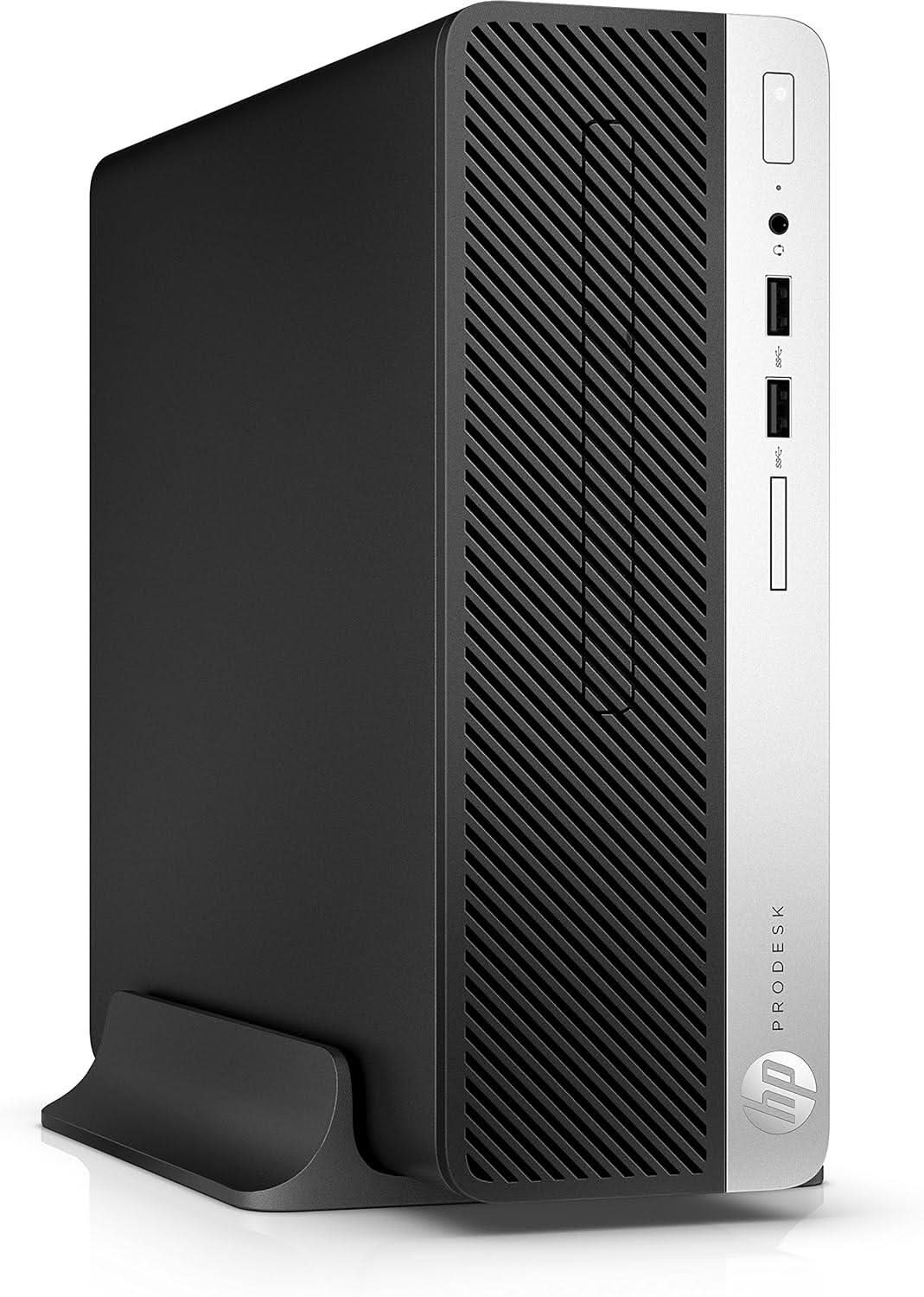 HP ProDesk small form factor desktop PC with front USB ports and sleek black-silver design