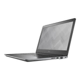 Refurbished Dell laptop with black keyboard and open screen on white background