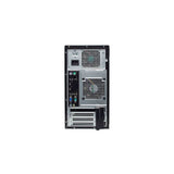 Back view of refurbished desktop computer tower with multiple ports and cooling vents
