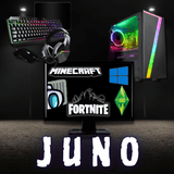 RGB gaming PC setup with monitor, keyboard, mouse, headset, and popular game logos