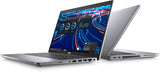 Two Dell professional laptops in silver finish, one open displaying business charts