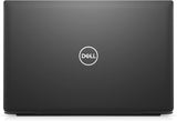 Closed Dell laptop with black matte finish and visible Dell logo on the lid
