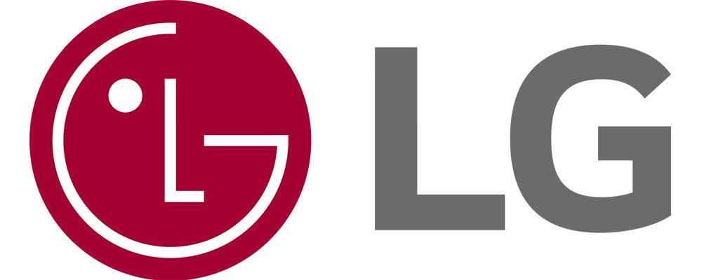 LG logo with red circle and bold grey letters on white background