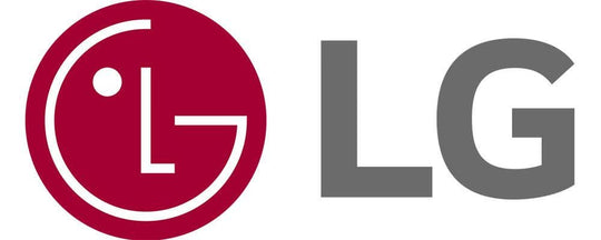 LG logo with red circle and bold grey letters on white background