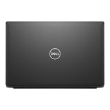 Closed black Dell laptop with logo, viewed from above, refurbished tech product