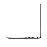 Slim silver laptop side view showing USB ports and SD card slot on white background