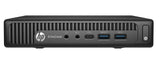 Front view of HP EliteDesk mini desktop PC with USB and audio ports
