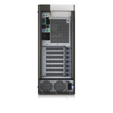 Rear view of a refurbished desktop computer tower with multiple ports and expansion slots