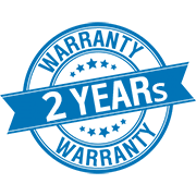 Blue badge icon showing 2 years warranty guarantee