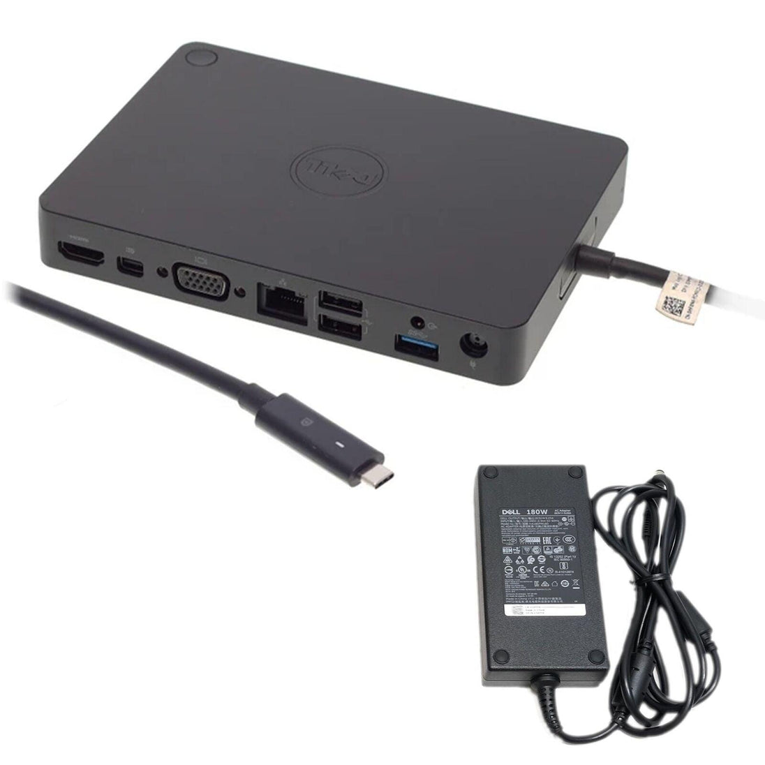 Dell WD15 Docking Station for USB-C Laptops with 130W Power Supply 