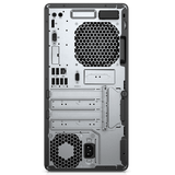 Rear view of a refurbished desktop PC showing USB ports, ventilation grills, and expansion slots