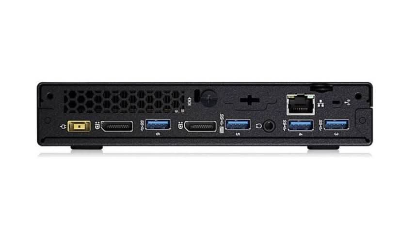 Refurbished docking station rear view with USB ports, HDMI, DisplayPort, Ethernet, and power input.