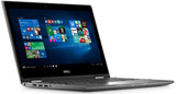 Refurbished Dell laptop with Windows 10, angled view, open screen displaying apps