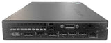 Rear view of Lenovo mini desktop PC with multiple USB, DisplayPort, and Ethernet ports