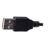 Close-up of a black USB-A cable connector for computers and electronic devices