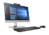 Refurbished all-in-one desktop PC with monitor, keyboard, and mouse on white background